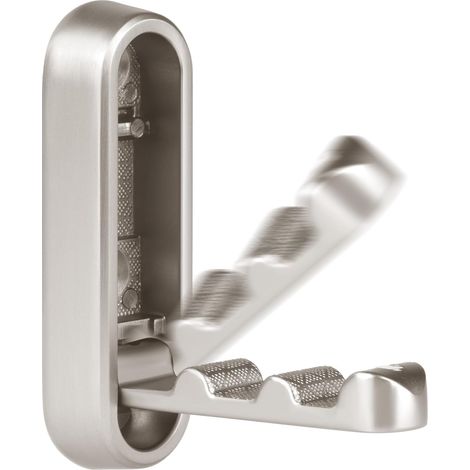 Wandmontierter Kleiderständer, platzsparend, faltbar, für Kleiderschrank, Haken, Garderobe, Kleiderbügel, Jackenständer, Schalständer, Handtaschenständer (silber)