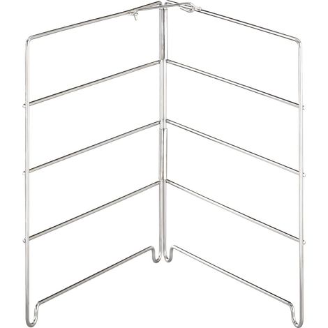 Support pour 4 plaques à pizza 26 x 25 cm, hauteur : 26 cm en acier inoxydable pour table à pizza jusqu'à Ø 28 cm Distance entre les niveaux : 5,5 cm pliable et verrouillable (1/5)