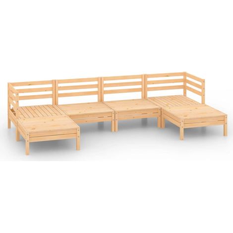 Maison Exclusive - 6-tlg. Garten-Lounge-Set Massivholz Kiefer (1/5)