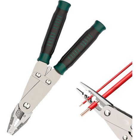Pinces Électriques - Pince à Sertir Acier Inoxydable Bec Plat - Pince Polyvalente pour Câbles Électriques - Pour Tirer Aluminium Et Cuivre, Réparer Prises, Circuits, Atelier, Électricien À (1/5)