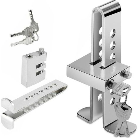 Antivols de pédales pour fourgonnettes, antivol de frein et d'embrayage, réglables sur 7 trous, antivol en acier inoxydable, antivol de sécurité pour voiture. (1/4)