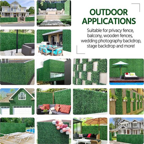 Panneaux de gazon artificiel 40x60cm pour mur, clôture et décor de jardin. (1/5)