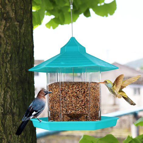 Futterhäuschen für Wildvögel im Freien, eichhörnchensicheres Hängefutterhaus, Vogelfutterhäuschen für den Außenbereich, Wildvogelfutter, Dekoration