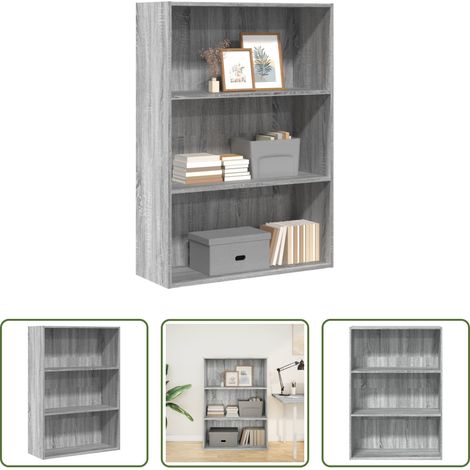 Bücherregal Holz - Bücherregal Grau Sonoma 80x30x114 cm Holzwerkstoff (1/5)