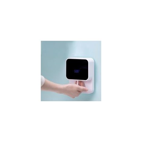Distributeur de Savon Automatique Mural 280ml Affichage Température Rechargeable, Type C, Idéal pour Salle de Bain