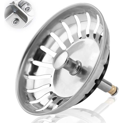 Universal Siebkörbchen Spüle 82mm, Verdickter Rostfreies Edelstahl Waschbeckenstöpsel Waschbeckensieb Siebkörbchen für Abflussstopfen, Spülbecken Stöpsel Zubehör für Küchenspüle Spülbecken Sieb (1/5)