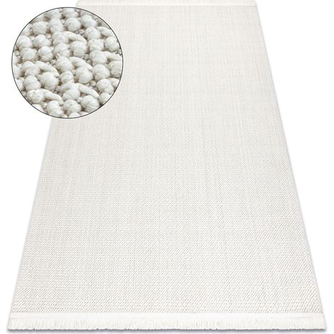 Tappeto NANO FH93A Un colore, loop, tessuto piatto bianco white 80x150 cm (1/5)