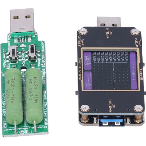Moniteur de tension et de courant USB, détecteur de capacité de batterie, multimètre à écran LCD couleur (1/5)