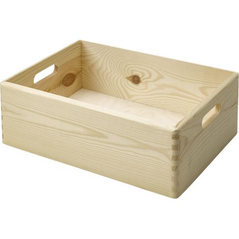 Stapelbox Holz Gr. M 30 x 40 x 13,5 Holzkiste Holzbox Kiste Box (1/3)