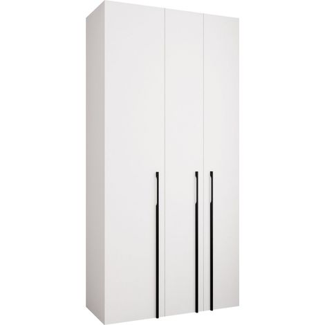 Armario Hartford 571, Blanco, 246x120x52cm, Puertas de armario: Con bisagras, Número de estantes: 6 (1/5)