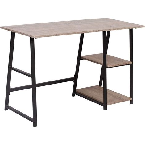 Escritorio para ordenador 2 estantes para amplio almacenamiento 120 cm