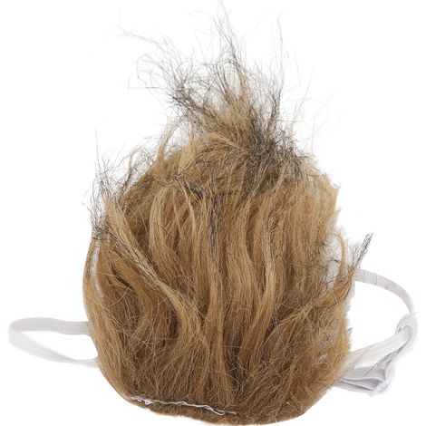 Perruque pour animaux de compagnie, coiffure décoiffée pour chiens et chats, accessoires d'Halloween, marron (1/5)