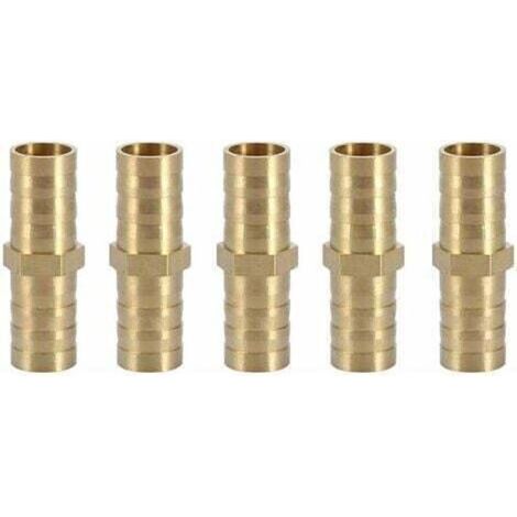 Connecteur Droit Barbelé. Adaptateur de Tuyau Droit Bidirectionnel Laiton Raccord de Tuyau Raccord de Jonction Tube Raccord 10mm(10mm 5pcs)