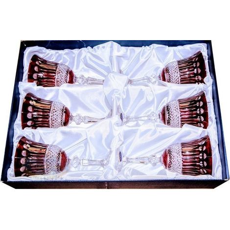 Copas de vino de cristal rubí de 170 ml, estilo francés. (1/3)