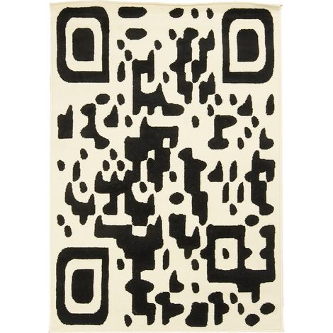 Tapis salon et chambre 120x170 noir rectangle tissé motif géométrique AF1 QR (1/5)