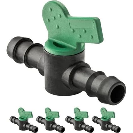 Lot de 50 Vanne cannelé 16mm pour tuyau goutte à goutte. Soupape d'arrêt pour l'irrigation goutte à goutte (1/2)