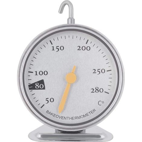 Lntyq Ofenthermometer, 50 ℃ bis 280 ℃, Edelstahl, großes Zifferblatt, langlebiges Küchenofenthermometer (1/5)
