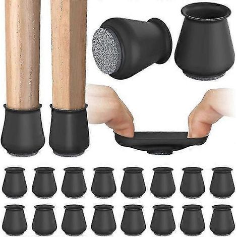 16 Bodenschoner für Stuhlbeine, rutschfeste Silikonfilzpads zum Schutz von Böden und Möbeln. (1/5)