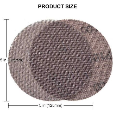120 Pièces Disques Abrasifs en 125Mm 80-600 Grain Crochet et Boucle Papier Abrasif Disques Abrasifs Secs pour Ponceuse Tampons de (1/5)
