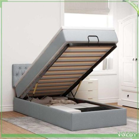 Lit ottoman - 3312367 - 100x200 cm - Matelas 20 cm ressorts ensachés - Rangement hydraulique + LED (1/5)