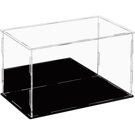 Vitrine Acrylique avec Base Noire, Assembler la boîte à poussière de la boîte Acrylique de comptoir pour l'action Figurines Jouets, Collectibles, Stockage à Domicile (30 x 20 x 20 cm) (1/5)