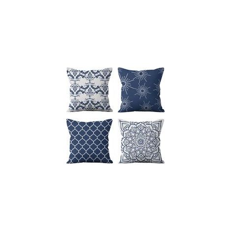 Housse de Coussin Velours, 45x45 cm, Double Impression, Set de 4, Décor Canapé, Salon, Voiture (1/5)