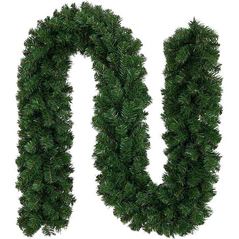 SJLERST Guirlande Sapin Noel Artificiel, couronnes de décoration de Noël décorations de Vacances intérieures et extérieures, Jardins, cheminées, escaliers