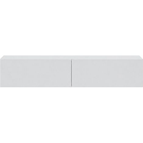 Calicosy – Meuble TV suspendu 180 cm – 2 abattants et 2 niches de rangement – Panneaux mélaminés – Design contemporain (1/5)