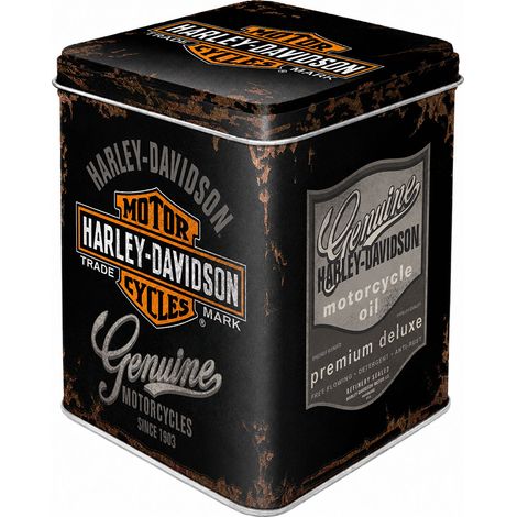 Boîte à thé Harley-Davidson en métal vintage (1/2)