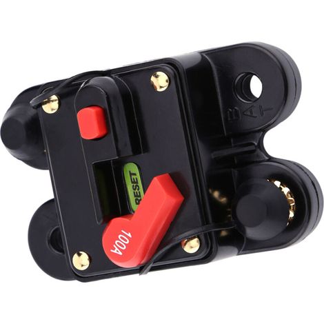 Porte-fusible réarmable automobile 12V, disjoncteur réarmable avec inverseur, porte-fusible de bateau à moteur à réinitialisation manuelle (100A) (1/5)