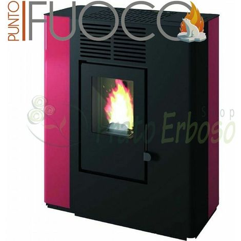 Nella - Stufa canalizzata a pellet da 9.2 Kw rossa