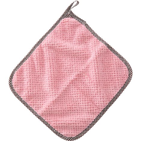 Torchons en molleton de corail, chiffon de nettoyage polyvalent Super absorbant avec boucle de suspension pour la cuisine (1/5)