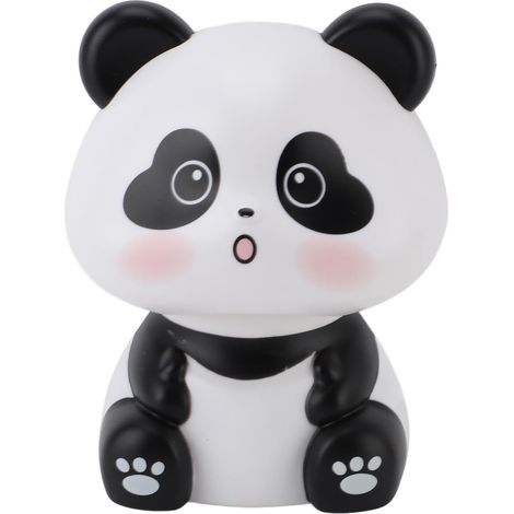 Figurine Panda à la Tête d'énergie Solaire pour l'ornement de Bonne Chance Décoratif de la Voiture (Yeux du cœur) (1/5)