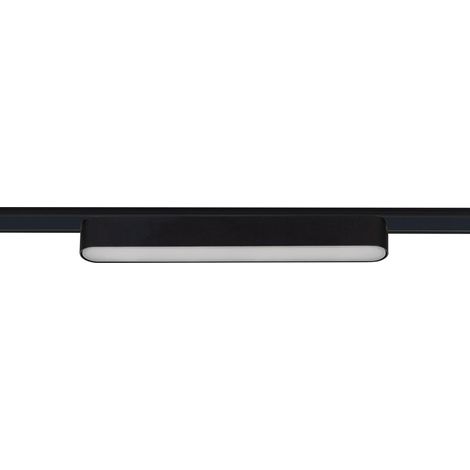 Foco Carril Lineal LED Magnético 25mm SuperSlim 12W 48V Negro 222mm 2700K Blanco Cálido