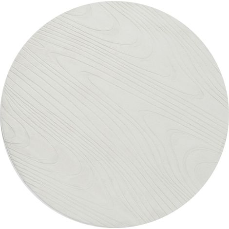 Faux Rabbit Fur Rug Off-White Artificial Polyester Fur 160 cm Round Soft Shaggy High Pile Geometric Pattern ONTAKE (1/5)