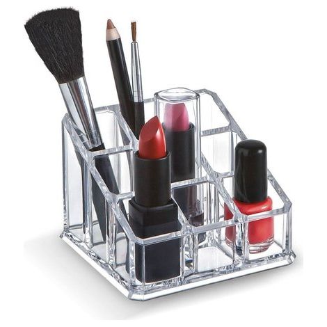 Porta Trucchi - Organizer per Trucchi Compatto per Avere Sempre Tutto in Ordine e a Portata di Mano - 1 Porta Make Up - 9x9x6,5 cm - Domopak Living (1/2)