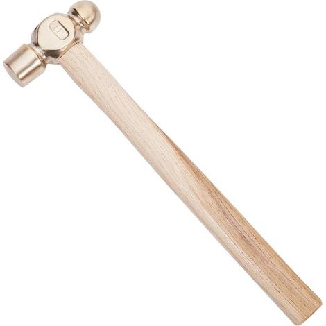 13 Zoll langer, funkenfreier Stempelhammer aus Messing mit doppelseitigen Hammerköpfen und Holzgriff für DIY-Bastelarbeiten und Prägearbeiten (1/5)