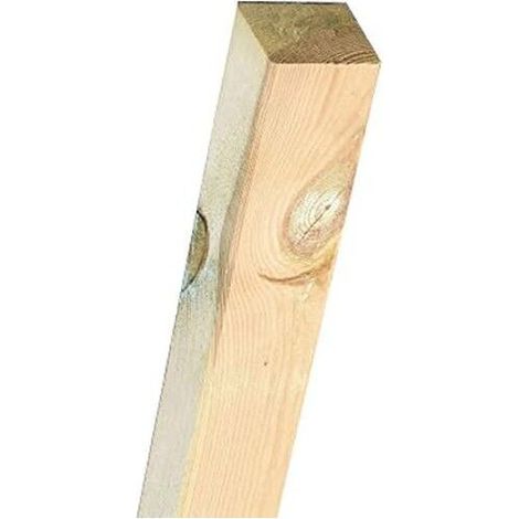 Poteau en bois carré 7x7 cm – Hauteur 80 cm – Bois de pin KDI traité – Pour clôtures et pergolas durables (1/3)