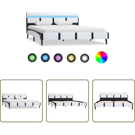 Lits LED - Cadre de lit avec LED sans matelas blanc 160x200 cm (1/5)