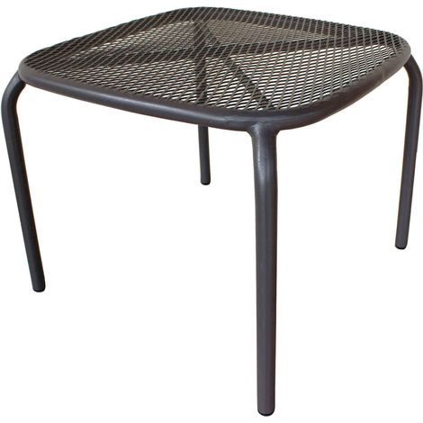 Tavolino basso 40x40 cm impilabile da giardino con struttura in acciaio Local -  Black