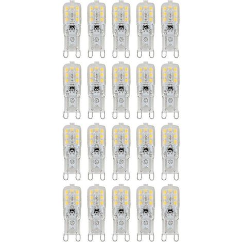 Confezione da 20 lampadine LED G9 da 3W dimmerabili, compatibili con lampadine AC220-240V, luce bianca calda, per illuminazione domestica. - AquaForge (1/4)