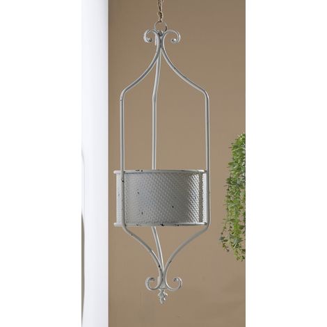 Hängender Metall-Pflanztopf, 29 cm, Weiß, 29 x 85 cm (1/3)