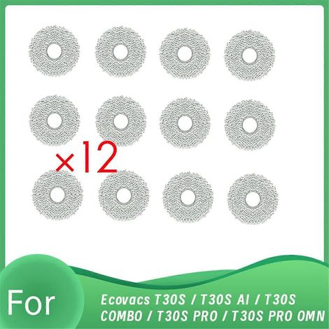Packung mit 12 Reinigungstüchern, kompatibel mit den Saugrobotern T30S / T30S AI / T30S COMBO / T30S PRO / T30S PRO OMNI (1/5)
