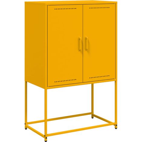 Maison Exclusive - Credenza Giallo Senape 68,5x38,5x107 cm in Acciaio