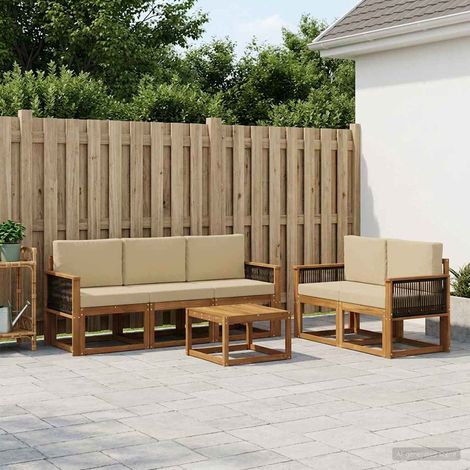 vidaXL Outdoor-Sofagarnitur mit Kissen 6 pcs (1/5)
