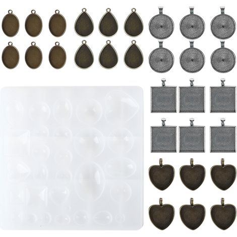 Ensemble de moules en époxy pour pierres précieuses Time, base en alliage BH201863 (1/5)