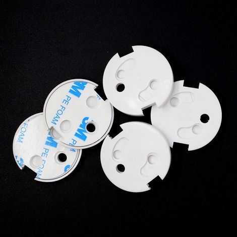 Baby Round Spring Protective Covers French Style Anti-Electricity Children's Electrical Socket Protective Covers-10pcs (1/5)
