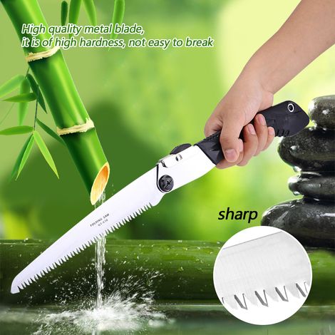 Scie à main pliante portable pratique de 235 mm pour l'élagage et la taille des arbres fruitiers et des vergers (1/5)