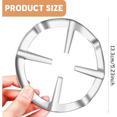 2 Pièces Support De Casserole Moka, Support Pot À Moka Acier Inoxydable Pour Cuisinière Gaz Rond Métal Réducteur D'Anneau De Gaz Cafetière Réducteur Étagère Anneau Pour Cuisson - 13.4C (1/4)