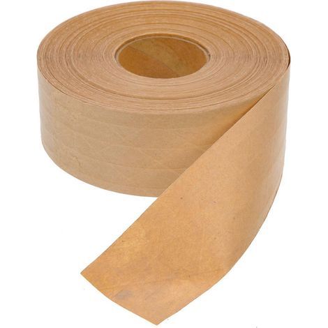 Rolle Packband, selbstklebendes Papierklebeband zum Verschließen, beschreibbares Papierklebeband – 10000 x 5 cm – Kaffee (1/4)